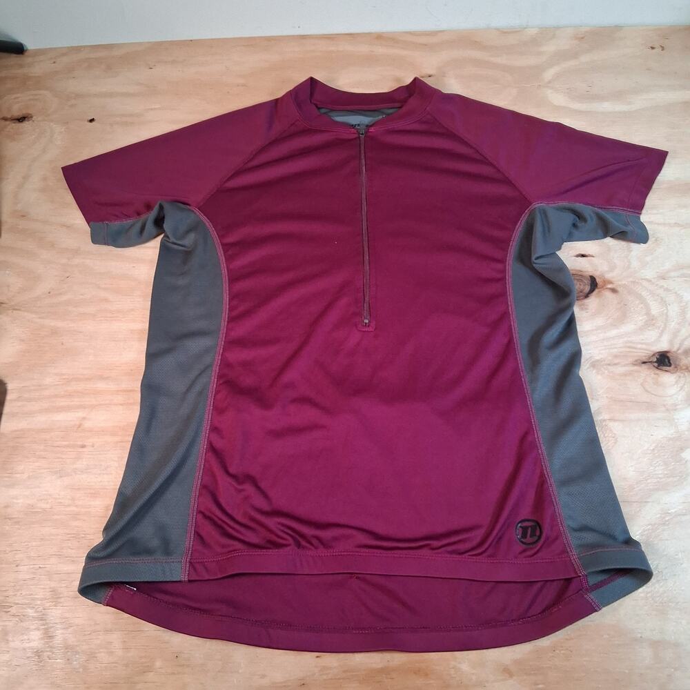 Novara Womens Cycling Shirt Sz L Quarter Zip Short Sleeve Colorblock Shirt